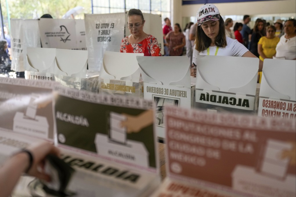 Voters cast their ballots in Mexico City, Mexico on Sunday. Photo: AP