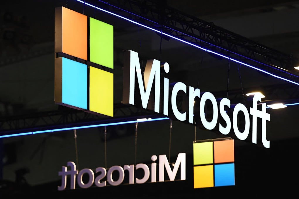 The logo of Microsoft is seen during the Integrated Systems Europe (ISE) exhibition in Barcelona, January 31, 2023. Photo: AFP