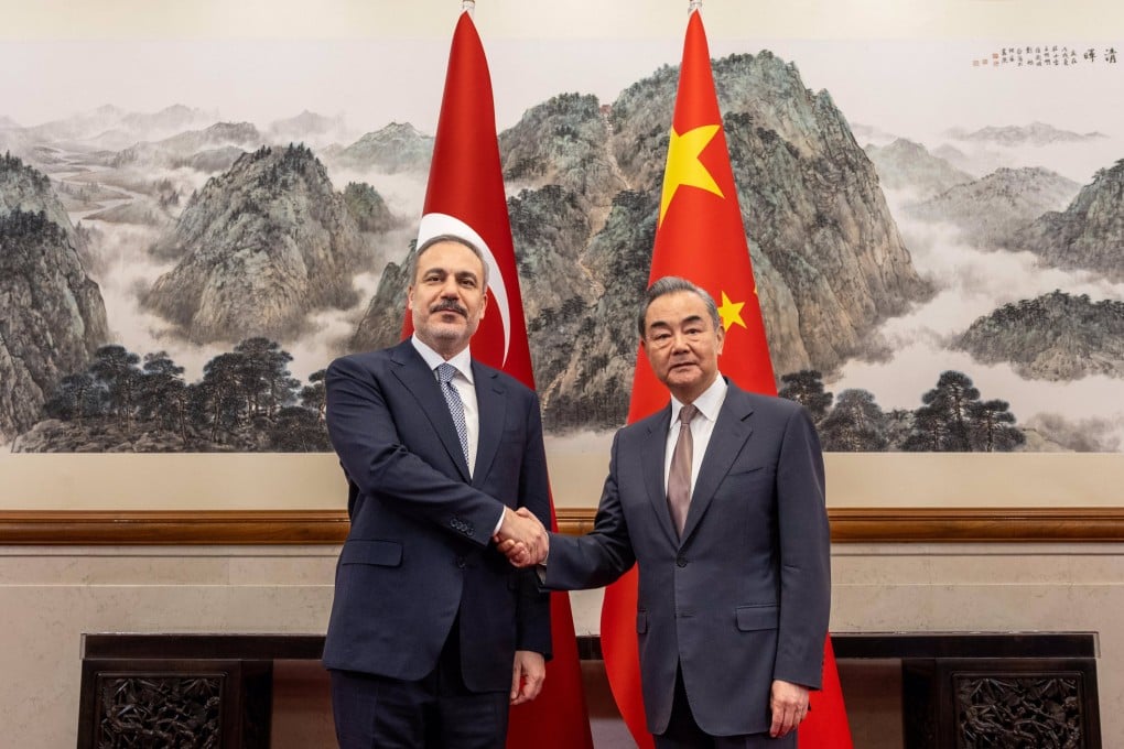 Turkish Foreign Minister Hakan Fidan meets his Chinese counterpart Wang Yi in Beijing on Tuesday. Photo: X/MFATurkiye