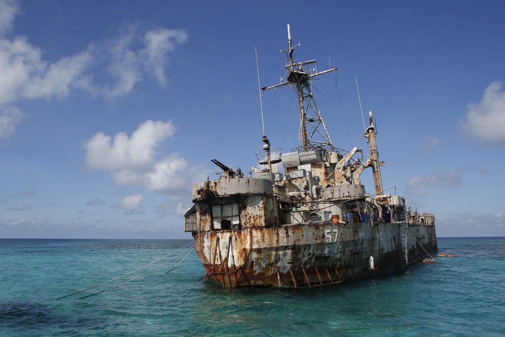 The BRP Sierra Madre was intentionally grounded on the disputed Second Thomas Shoal by the Philippines in 1999 and now acts as a military outpost. Photo: Reuters