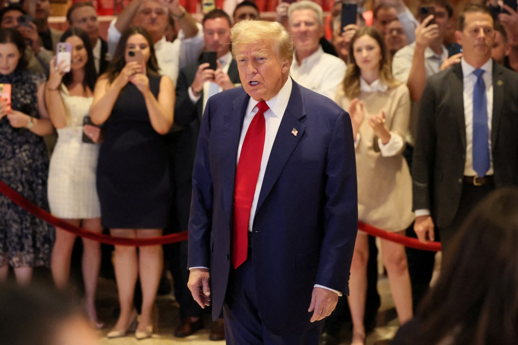 Donald Trump at a press conference in New York, the day after his guilty verdict. Photo: Reuters