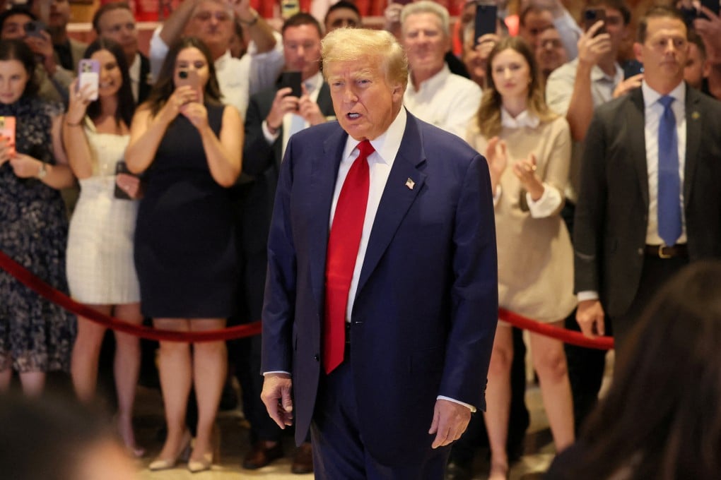 Donald Trump at a press conference in New York, the day after his guilty verdict. Photo: Reuters