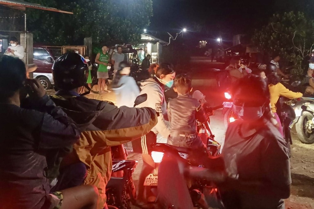 Villagers living near Mount Kanlaon evacuate late on Monday following the eruption. Photo: Canlaon City Local Government Unit-Public Information Office/Handout via EPA-EFE