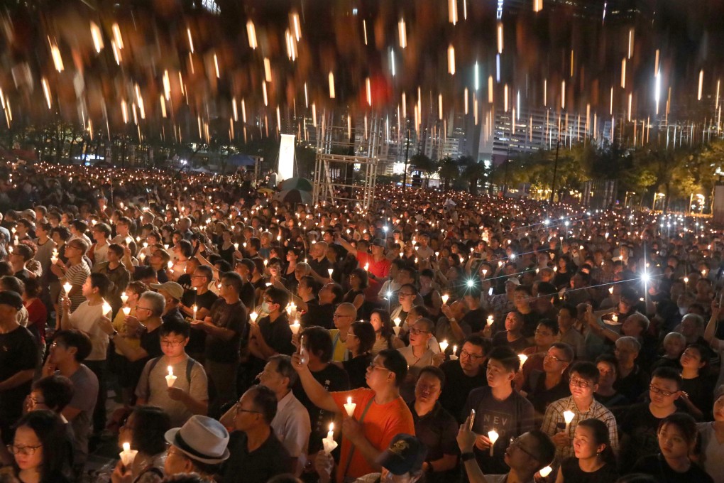 Candlelight vigils, attended by tens of thousands in Causeway Bay’s Victoria Park, marked the anniversary of the 1989 Tiananmen crackdown for three decades. Photo: Felix Wong