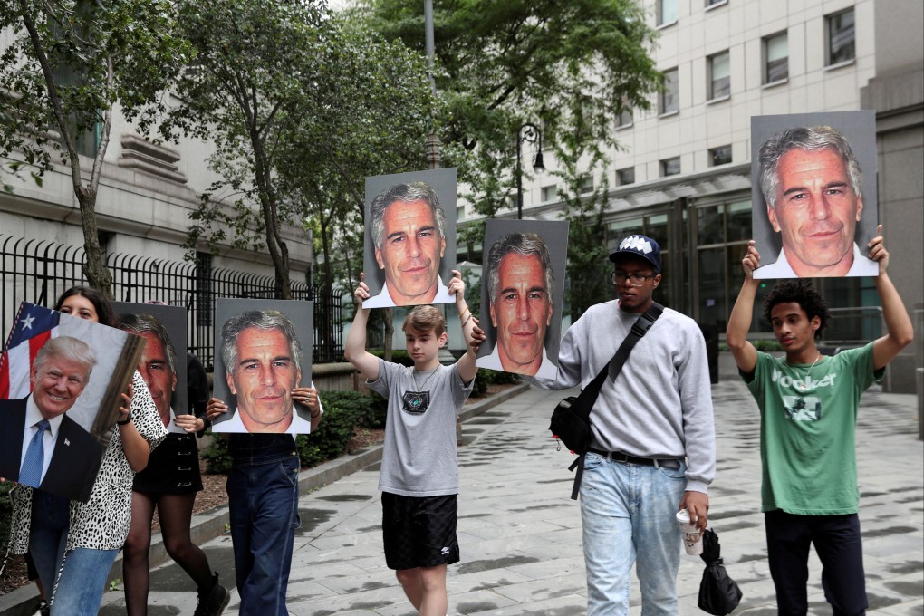 Demonstrators protest against Jeffrey Epstein in New York in 2019. File photo: Reuters