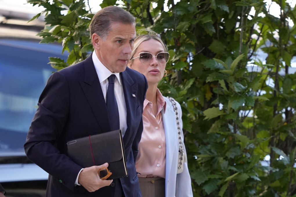 Hunter Biden arrives with his wife, Melissa Cohen Biden at federal court in Wilmington, Delaware, on Tuesday. Photo: AP