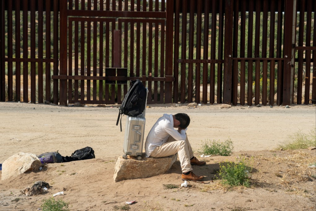 An asylum-seeking migrant from China after crossing the border from Mexico into the US, in Jacumba Hot Springs, California. Photo: Reuters