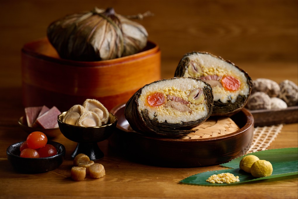 Tuen Ng sticky rice dumplings at Hong Kong Cantonese restaurant Ming Court. Across Asia, zongzi are eaten to celebrate Dragon Boat Festival, but how they’re made and what they contain differs. Photo: Ming Court