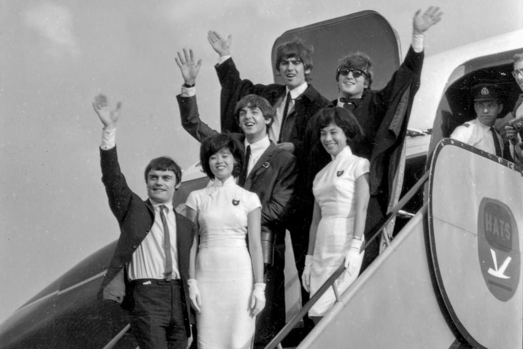 Members of The Beatles wave to fans as they arrive at Kai Tak Airport in Hong Kong on June 8, 1964. Photo: Handout