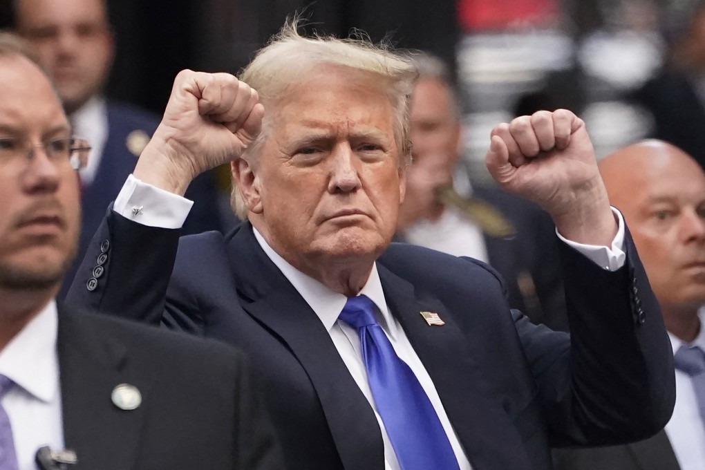 Former US president Donald Trump gestures as he arrives back at Trump Tower in May after being convicted in his criminal trial in New York. Photo: TNS