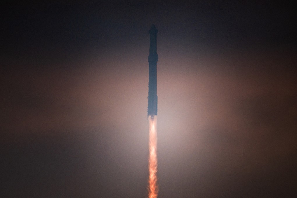 The SpaceX Starship launches during its fourth flight test from Boca Chica beach on Thursday. Photo: TNS
