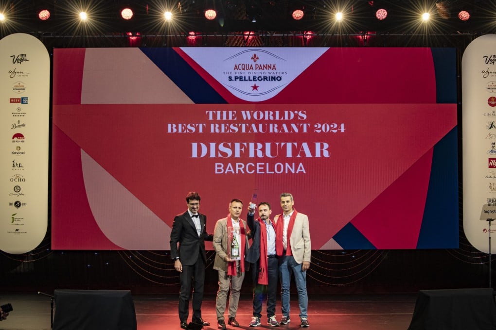 The team from Disfrutar in Barcelona, named No 1 on the 2024 World’s 50 Best Restaurants list in a ceremony at Las Vegas’ Encore Theatre. Photo: World’s 50 Best Restaurants