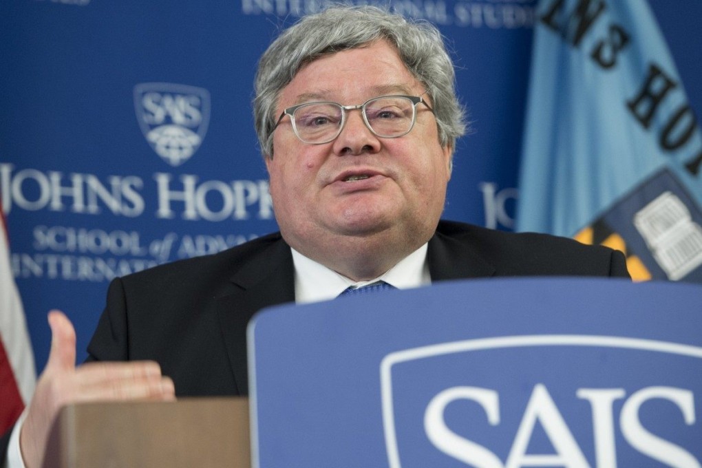 Reinhard Butikofer speaking at the Johns Hopkins University School of Advanced International Studies in Washington. Photo: AFP