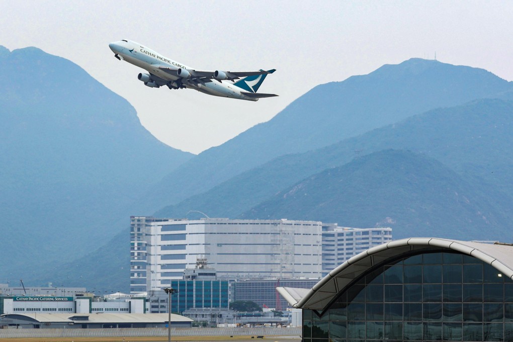 A Cathay Pacific passenger airplane takes off at the Hong Kong International Airport, Chek Lap Kok.  Photo: Yik Yeung-man