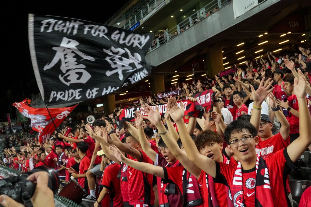 Fans respond as the home team test higher-ranked Iran at Hong Kong Stadium. Photo: Sam Tsang
