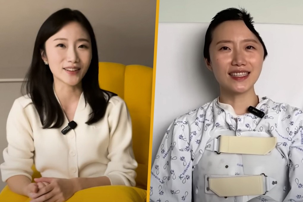 A former South Korean flight attendant who lost part of her skull as the result of a fall in the street has impressed people on social media with her battle to cope with the consequences. Photo: SCMP composite/YouTube