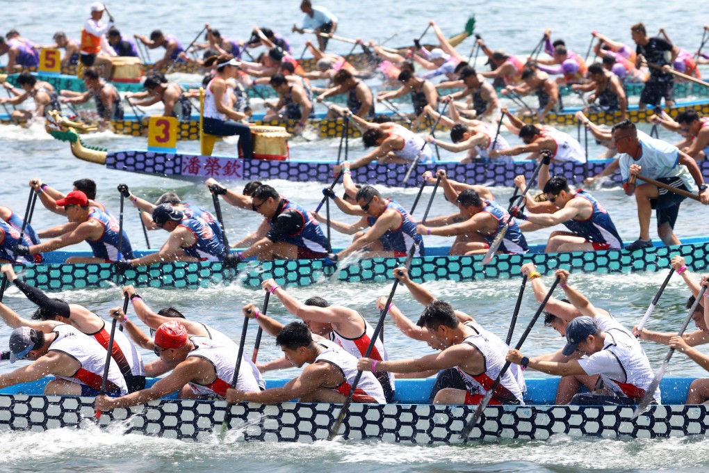 A dragon boat race in Sai Kung in Hong Kong during the Dragon Boat Festival. A poet’s death in 278BC forms the basis of the festival’s origin myth. Photo: Dickson Lee