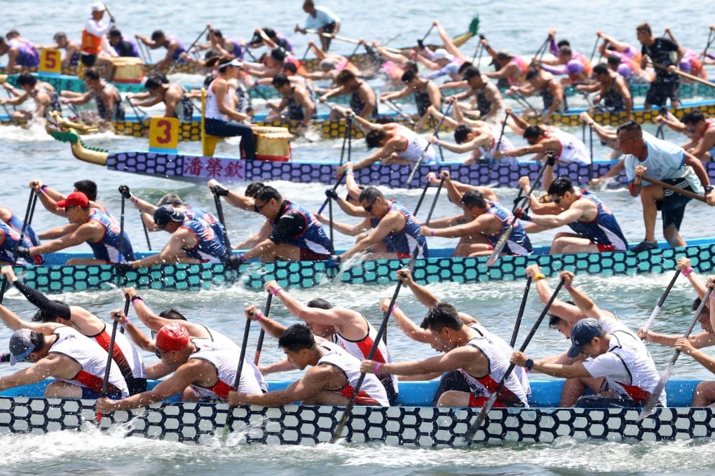 A dragon boat race in Sai Kung in Hong Kong during the Dragon Boat Festival. A poet’s death in 278BC forms the basis of the festival’s origin myth. Photo: Dickson Lee