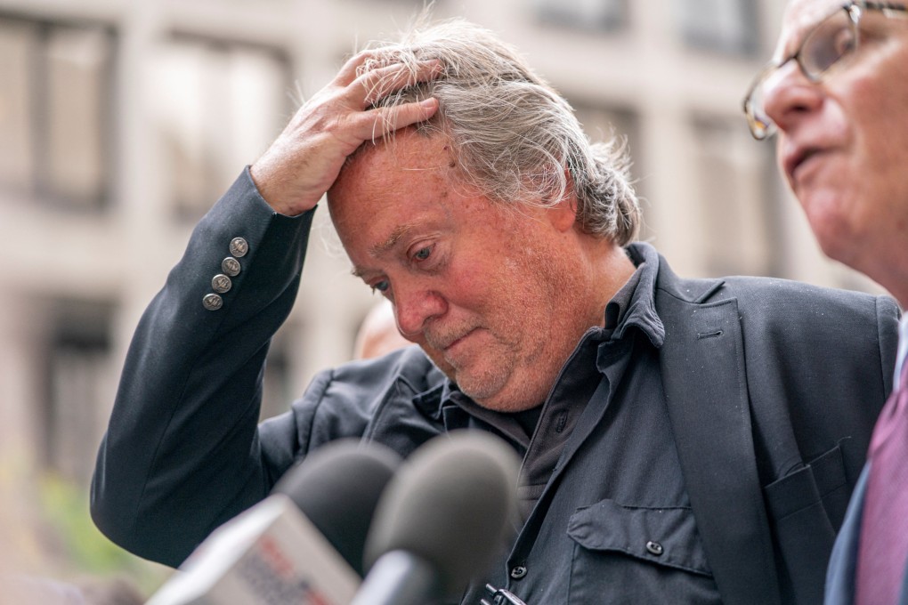 Steve Bannon leaving the federal courthouse in Washington on Thursday. Photo: Reuters