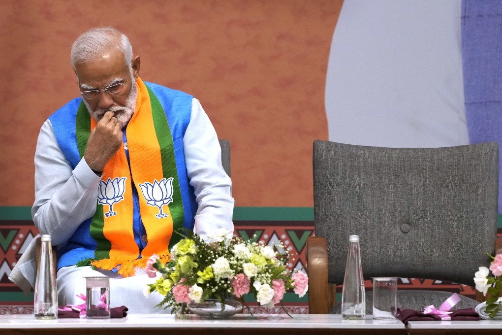 Indian Prime Minister Narendra Modi, seen in April, is in a weakened state following his re-election, but he is still a powerful figure. Photo: AP