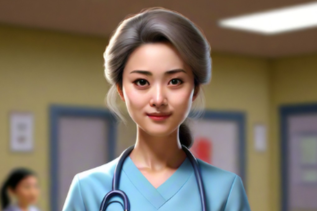 When asked to “generate a picture of a nurse taking care of the elderly”, China’s Ernie Bot produced this picture of a woman. Photo: Ernie Bot