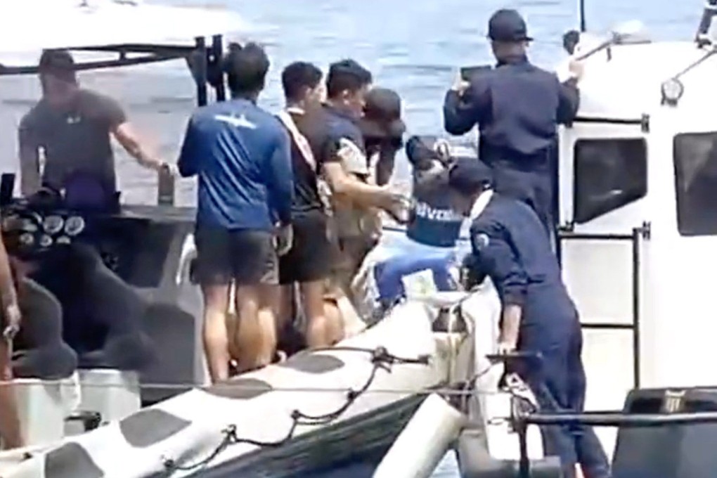 A still from the video which Chinese coastguards made available to a newspaper. Photo: Global Times