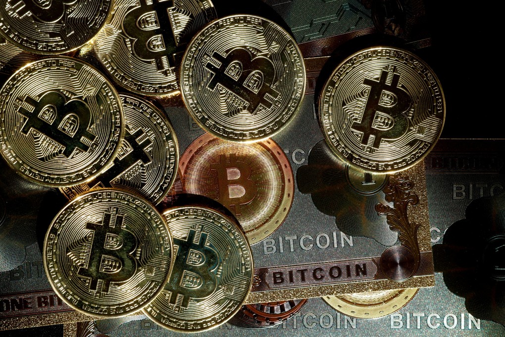 Representations of bitcoin pictured in Paris on March 9, 2024. Photo: Reuters