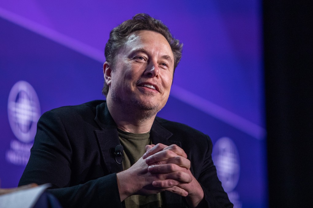 Elon Musk, co-founder of Tesla and SpaceX and owner of X Holdings Corp., speaks at a conference in Beverly Hills, California in May. Photo” TNS