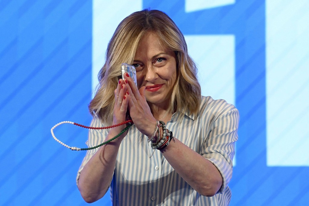 Italy’s Prime Minister Giorgia Meloni following the results of the European elections. Photo: AFP