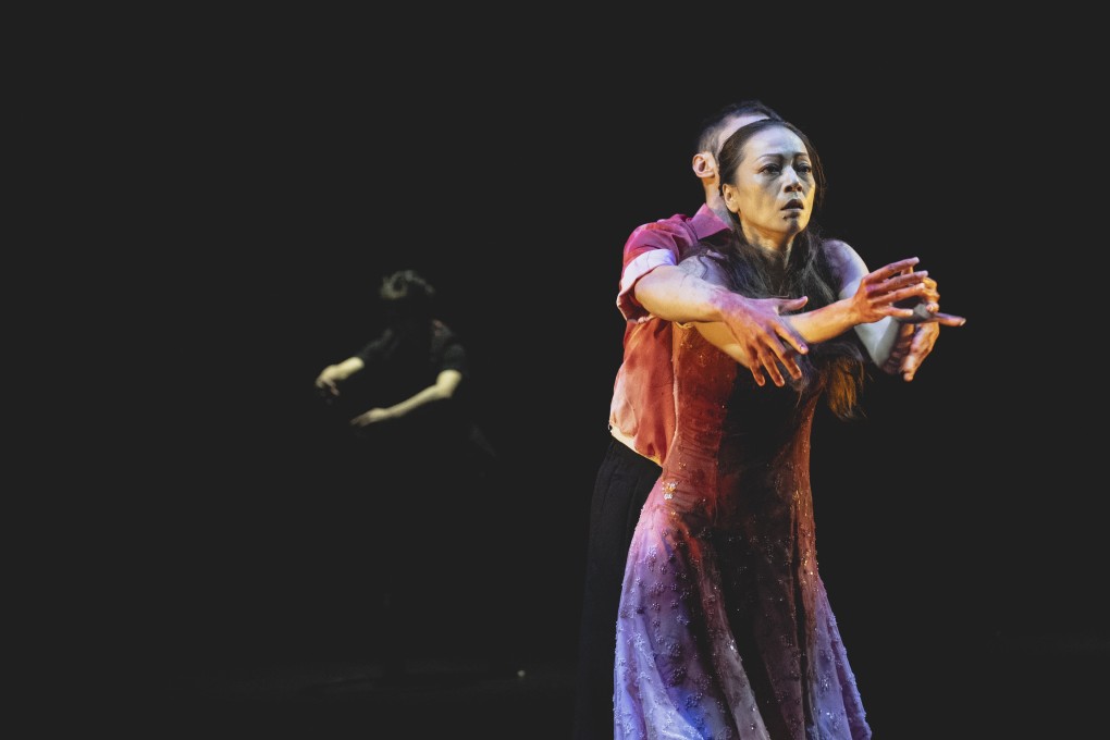 Hong Kong Dance Company principal dancer Hua Chi-yu (front) in the title role and senior dancer Lee Chia-ming (rear) as Macbeth in Lady Macbeth, a dance theatre work staged as part of the first Hong Kong International Shakespeare Festival. Photo: Fung Wai-sun