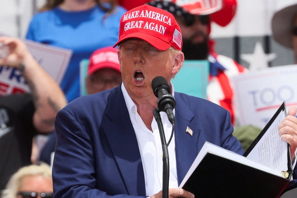 Donald Trump at the campaign event in Las Vegas, Nevada. Photo: Reuters