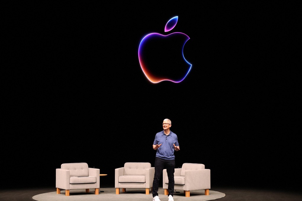 Apple CEO Tim Cook spoke at the company’s Worldwide Developers Conference on Monday n Cupertino, California. Photo: Getty Images via AFP
