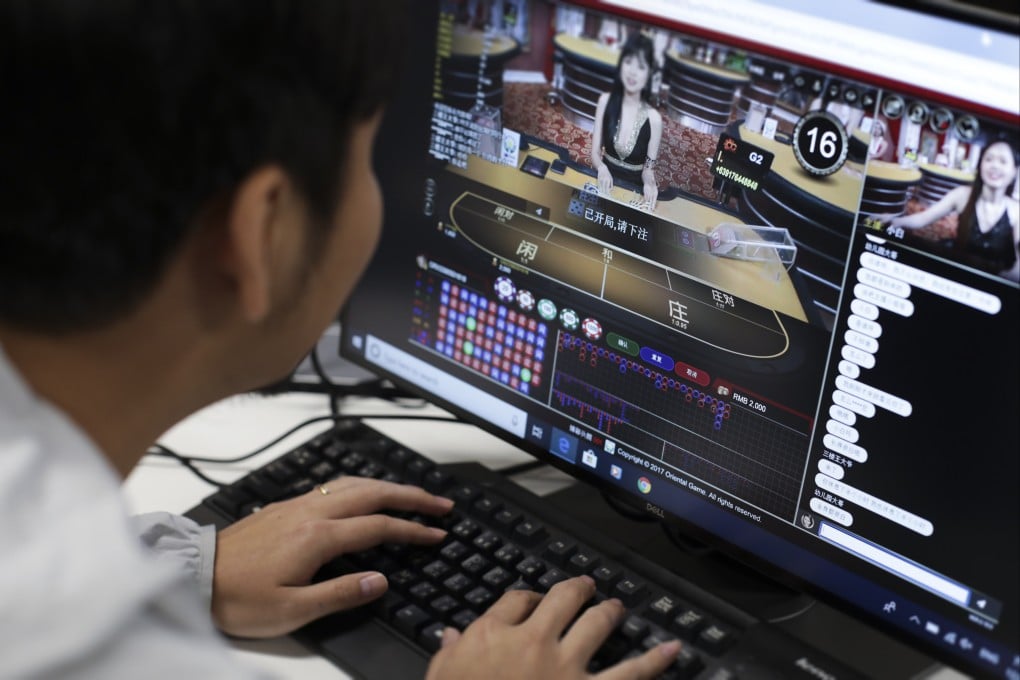 An online gambling website in the Philippines with a live platform for customers to interact with the young, female Chinese dealers. Photo: Tory Ho