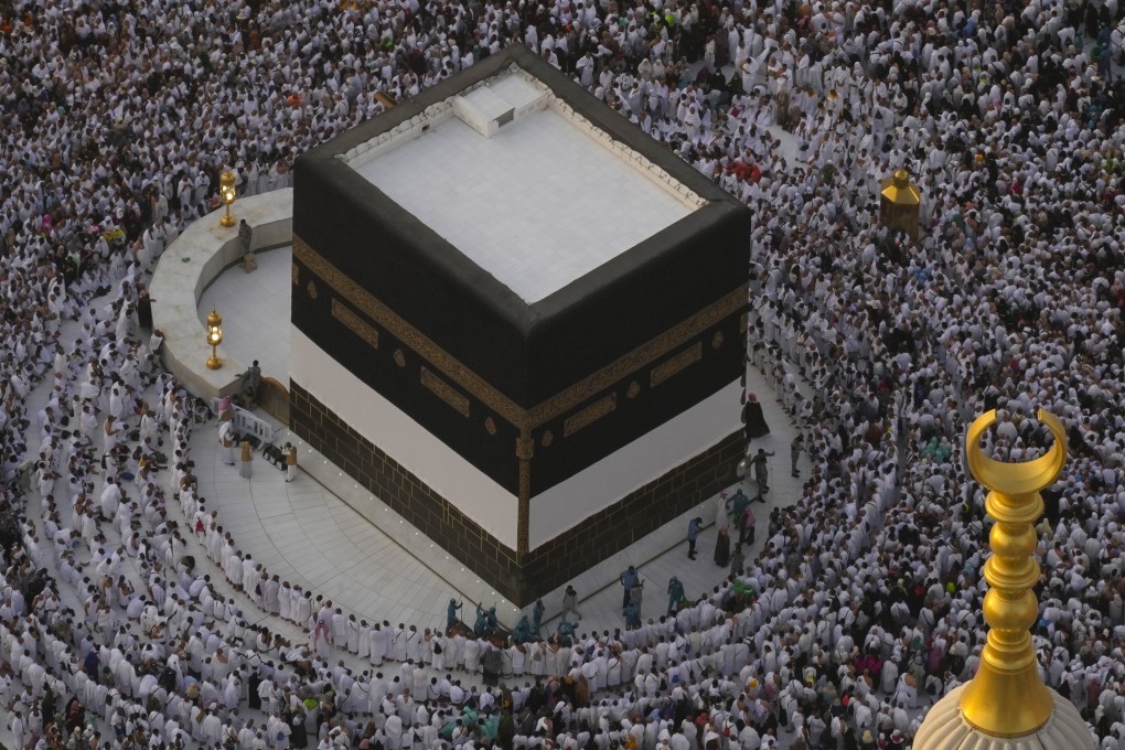 Muslim pilgrims circumambulate the Kaaba, the cubic building at the Grand Mosque, during the annual haj pilgrimage in Mecca, Saudi Arabia on Tuesday. Photo: AP