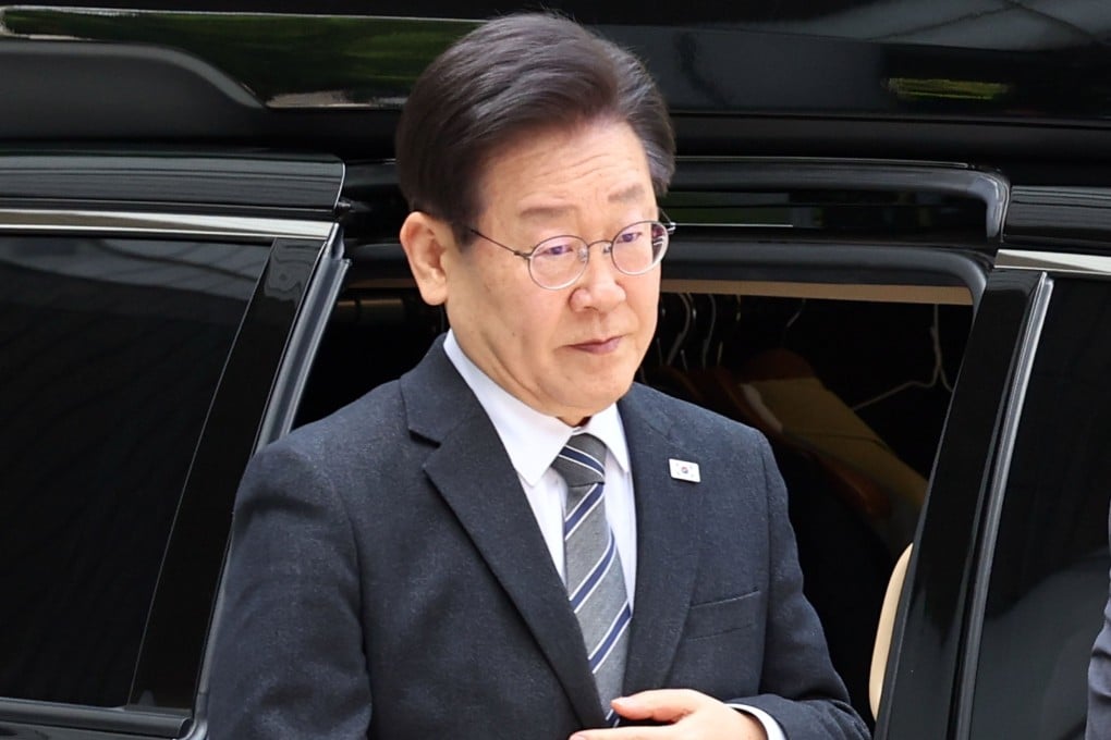 Lee Jae-myung, leader of the main opposition Democratic Party, arrives for a court hearing in Seoul last month. Photo: Yonhap via EPA-EFE