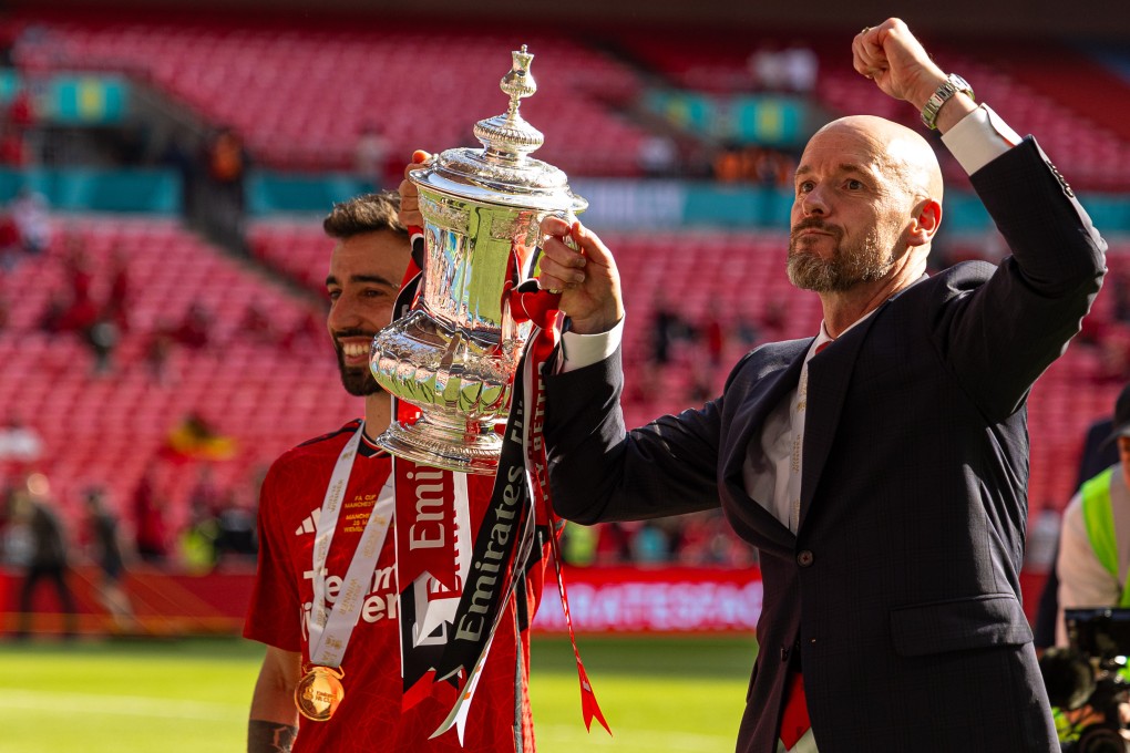 Erik ten Hag (right) will stay on as Manchester United manager, despite recent reports his future was uncertain. Photo: Xinhua