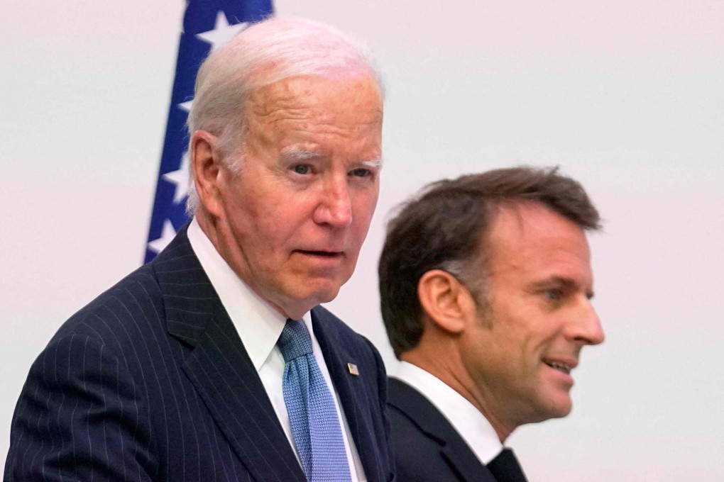 US President Joe Biden and France’s President Emmanuel Macron. Photo: AFP