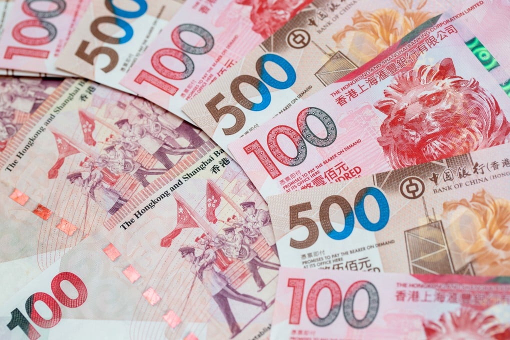 Hong Kong 100- and 500-dollar banknotes are arranged for a photograph in Hong Kong on April 23, 2020. Photo: Bloomberg
