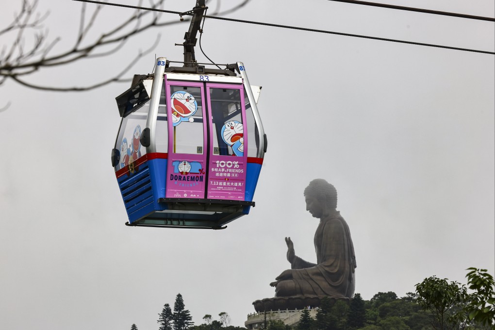 Ngong Ping 360’s 100% Doraemon & Friends cable car. Photo: Dickson Lee