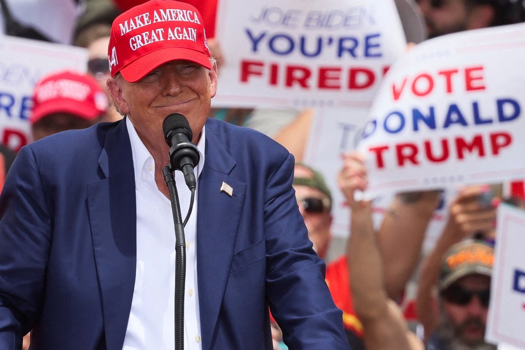 Republican presidential candidate and former US president Donald Trump speaks at a campaign event in Las Vegas on June 9. Photo: Reuters