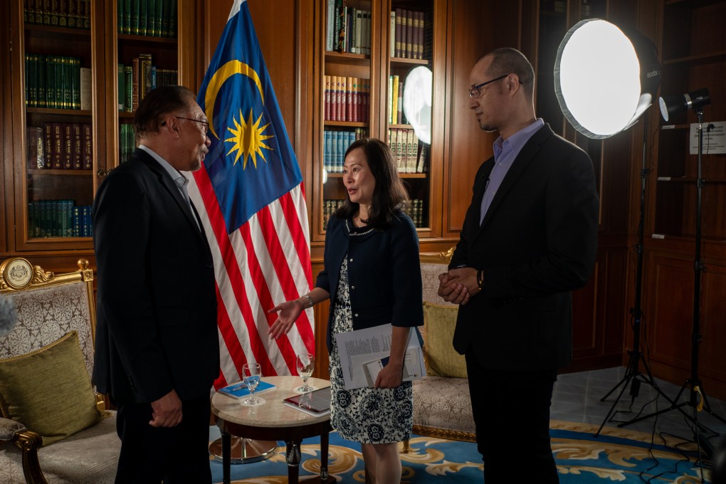 (From left) Malaysia’s prime minister meets the Post’s editor-in-chief Tammy Tam and managing editor for content Yonden Lhatoo at the leader’s office in Putrajaya. Photo: Hadi Azmi