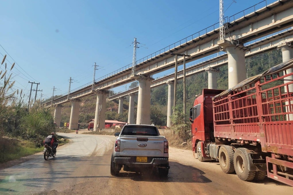 A road in northern Laos adjacent to the Laos-China Railway built under China’s Belt and Road Initiative that our correspondent was supposed to take until he missed his train, thus learning a salutary lesson about road transport in Southeast Asia. Photo: Kristian Odebjer