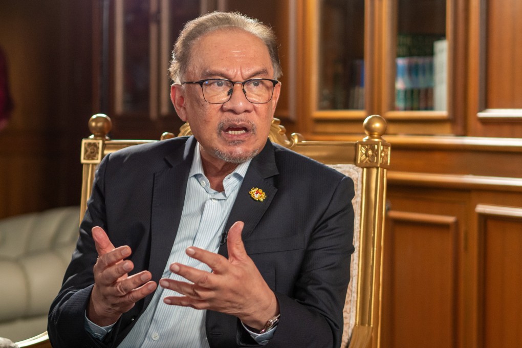 Malaysian Prime Minister Anwar Ibrahim speaks during an interview at his office in Putrajaya. Photo: Hadi Azmi