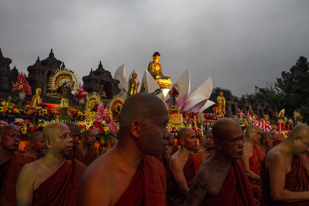 Buddhist monks attend Vesak Day celebrations at Borobudur Temple in Indonesia on May 23. Photo: dpa