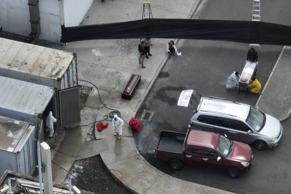 The Forensic Medicine Service morgue in Guayaquil, Ecuador on Thursday. Photo: AP