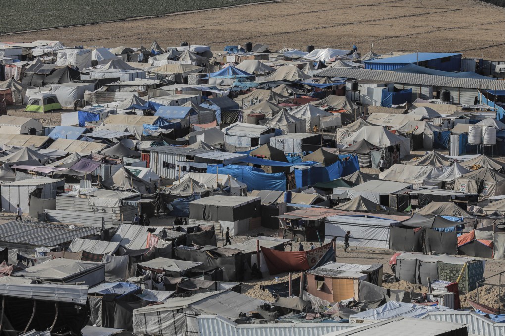 Tents for displaced Palestinians at al-Mawasi in the southern Gaza Strip city of Khan Younis. Photo: dpa