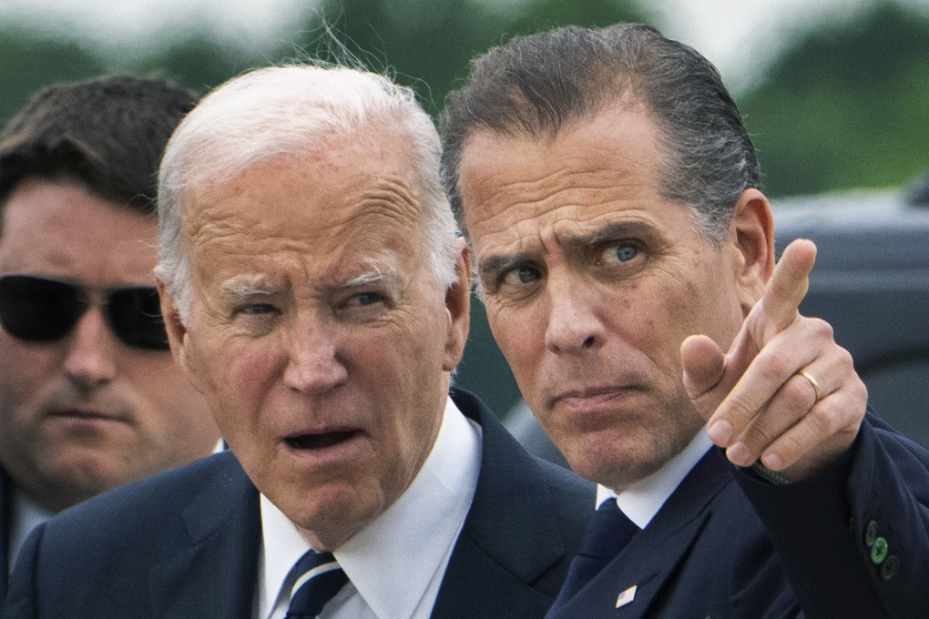 US President Joe Biden with his son Hunter Biden on Tuesday. Photo: AP