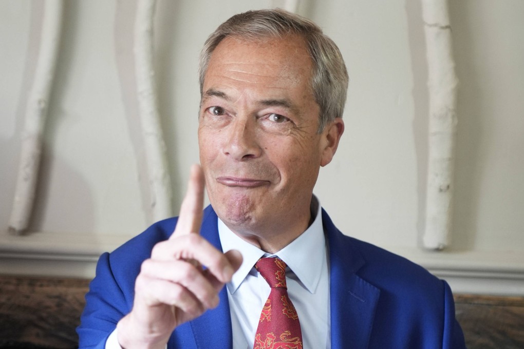 Reform UK leader Nigel Farage on the campaign trail. Photo: PA via AP