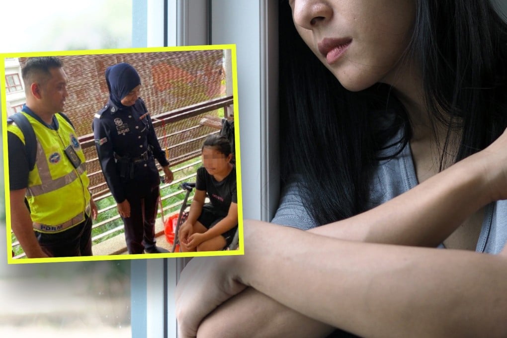 An Indonesian maid in Malaysia who was forced to live on an exposed balcony had to be rescued after she threw an SOS note down onto the street. Photo: SCMP composite/Shutterstock/Royal Malaysia Police