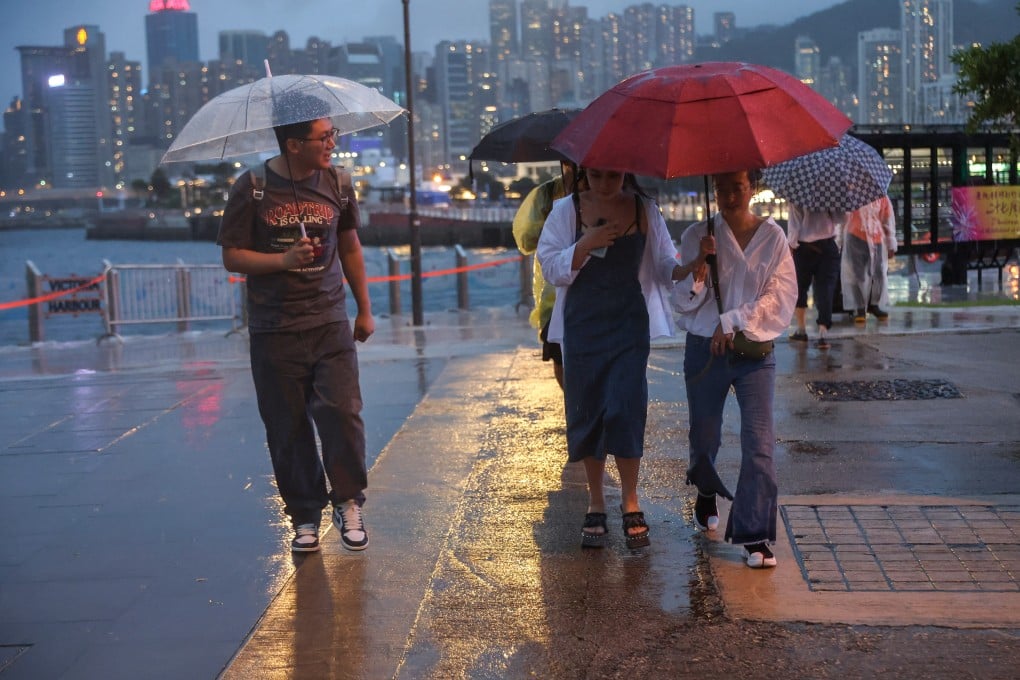 Around 100 people had gathered along Wan Chai waterfront for the show before it was cancelled. Photo: Edmond So